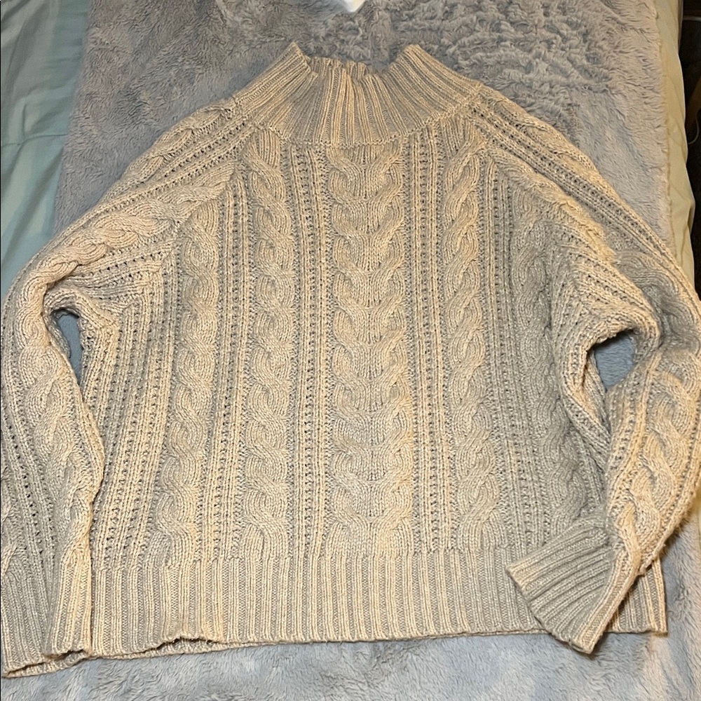 a new day Cable Knit Turtleneck Sweater - Cream